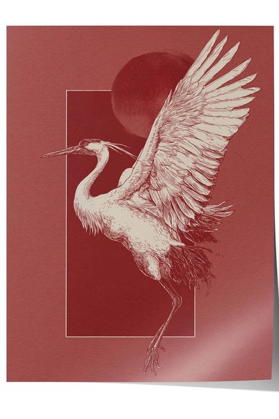 Postifull Poster fără ramă cu ilustrația „Pasărea zburătoare” Nr. 180111