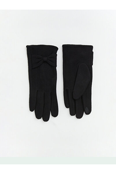 LC Waikiki Vizyon New Season Black Bow Detailed Women's Gloves