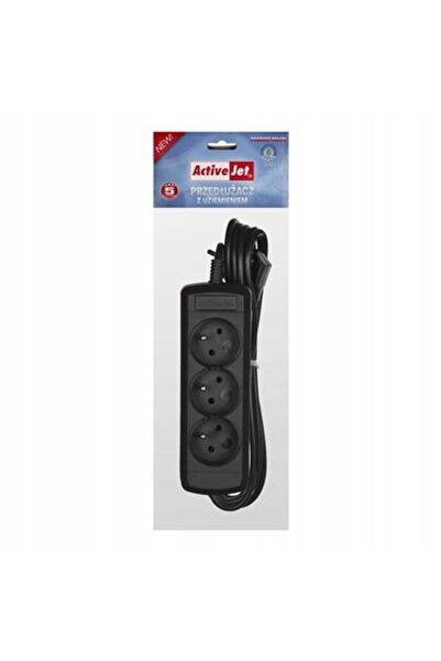 ActiveJet 3GNU-1 Cablu prelungitor de 5m cu 6 prize, negru