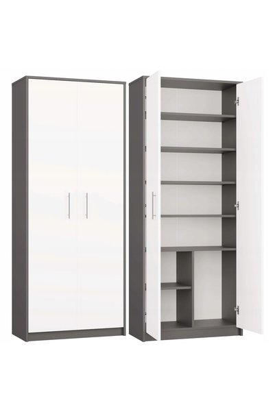 Topeshop Set de mobilier bibliotecă OLIV 2D ANTRACIT/ALB