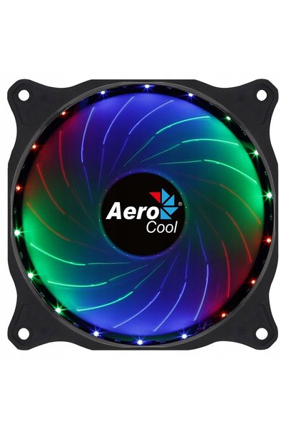 AEROCOOL Ventilator PC COSMO 12cm LED RGB Silențios Molex Negru