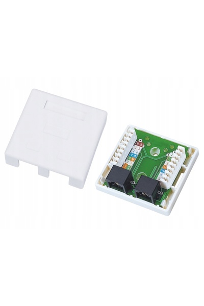 Alantec GN002 UTP Cat.5e 2xRJ45 LSA 568A/B Priză de suprafață cu instalare ra...