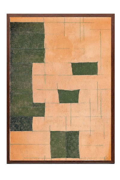 Postifull Abstract Geometric Pattern Poster – Brown Framed Art Print No:180094