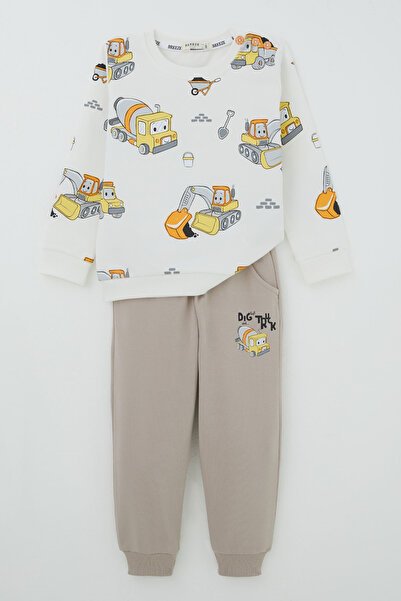 Breeze Boy's Tracksuit Set Little Operator Hardworking Construction Machinery...