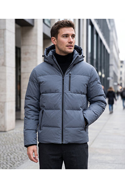 Jack & Jones Jjbecks Puffer Jacket Men's Casual Coat Orange