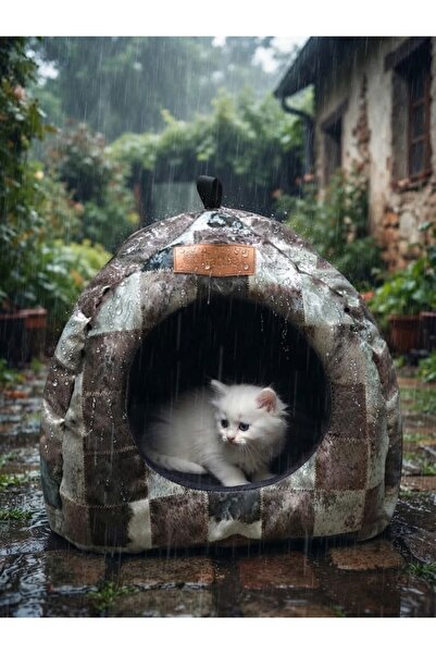 Su Geçirmez Kedi Yuvası, hem ev içinde hem de dış mekanlarda (balkon, teras, bahçe) dostunuza sıcacık ve kuru bir yuva sunar.