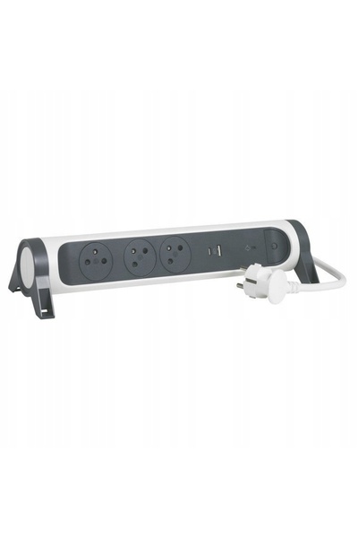 Legrand Cablu prelungitor 049417 1,5m 3x2P+T USB A/C Anti-supratensiune Pivotant