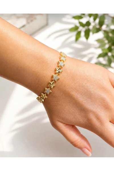 fagena Xuping Jewelry Kadın Zirkon Taşlı Yıldız Su Yolu Bileklik 19.5 cm