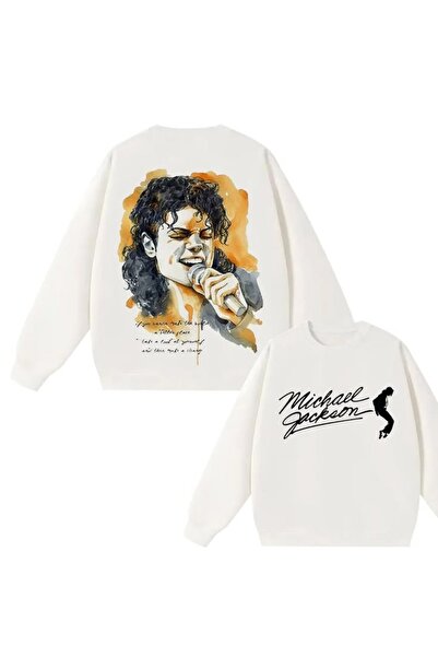 Vordevia Μπλούζα φούτερ Michael Jackson με στάμπα από βαμβάκι, 3 κλωστές, με ...
