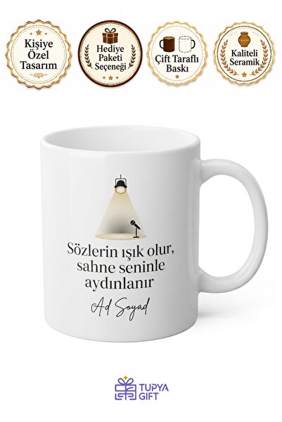 Tupya Gift Motivasyon Konuşmacısı Sahne Işığı Başarı İlham Kişisel Gelişim Semineri Hediye Kupa Bardak