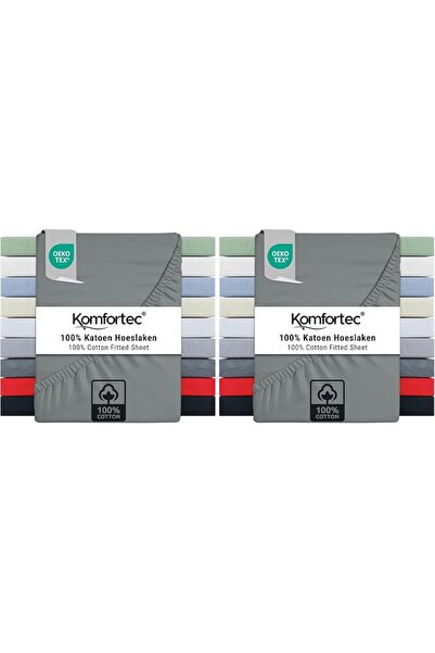 Komfortec Jersey fitted sheet 200 x 200 cm, 100% cotton, white
