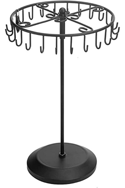 Generic Rotating Jewellery Stand Display with 23 Hooks, 40 cm Height, Metal N...