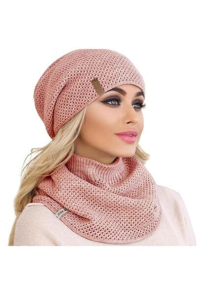 TERRIFI Winter Hat and Scarf Set for Women, Knit Beanie with Fleece Lined Nec...