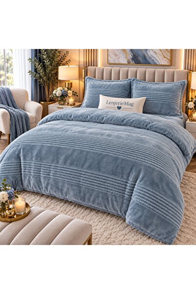 East Comfort Lenjerie Cocolino 4 piese Cearceaf Classic Model Gri PITC19