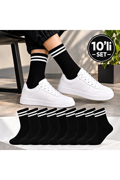 Ekonomik Çorap Siyah Tenis Çorap Soket Çorap 10 lu Çorap