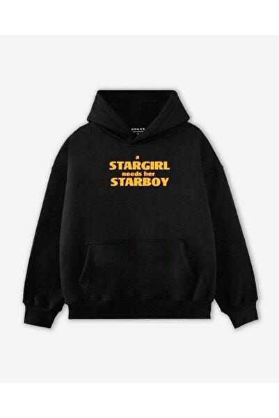 Vordevia Starboy Stargirl Printed Cotton 3 Thread Threaded Oversize Sweatshirt