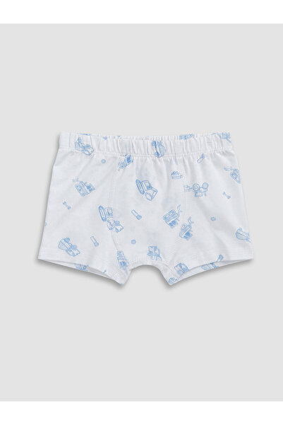 LC Waikiki Vizyon New Season White Printed Boys' Boxer Shorts