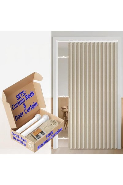 GENERAL 100% Blackout Curtain with Accordion Design for Door, Closet, Bedroom...