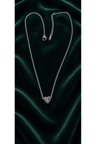 ahsenaksesuar2025 Silver Color -Letter'Ş'- Heart Detailed Minimal Thin Chain ...