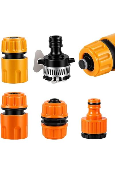 HASTHIP ® 5Pcs Water Hose Connectors, High Pressure Faucet Adapter Set, Unive...