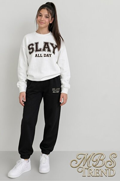 Kids Winter Girls' "Slay All Day" Printed 2-Piece Tracksuit Set