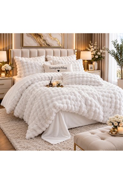 East Comfort Lenjerie Cocolino Pufoasa Blana de Iepure ESTM07