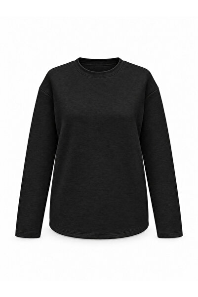 Basic Bisiklet Yaka Sweatshirt