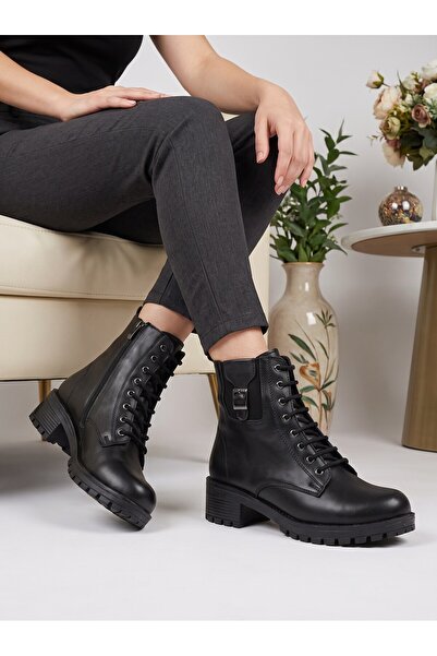 Nesil Shoes Marr 851 Γυναικείες Μπότες από Γνήσιο Δέρμα και Γούνα
