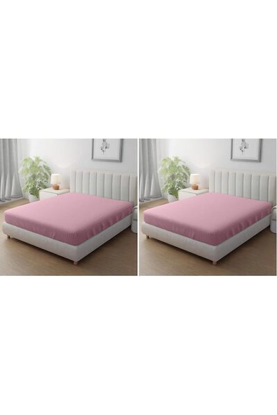 Hotel Linen Klub ملاءة سرير مخططة من الألياف الدقيقة - المقاس: دبل (120 × 200...