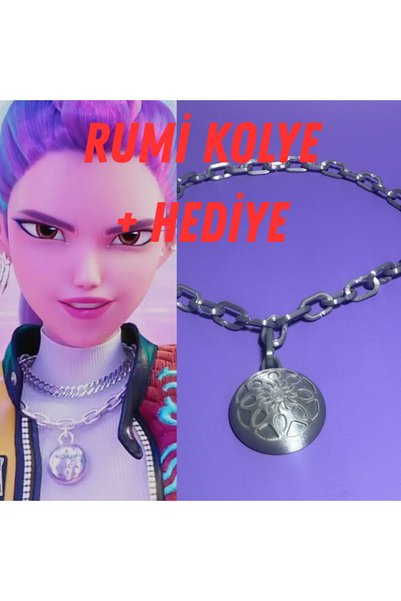 Nova Rumi Cosplay Kolye Gümüş Renk - K-Pop Demon Hunters Temalı Kostüm Aksesu...