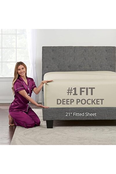 DeaLuxe King Size Fitted Sheet Only - Real 16” Inch Deep Pocket White Fitted ...