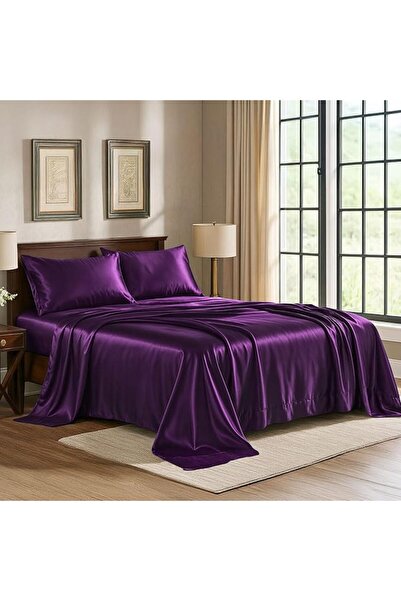 Pure Bedding ملاءات ساتان كينج [4 قطع، أسود] ملاءات سرير فاخرة حريرية - ملاءا...