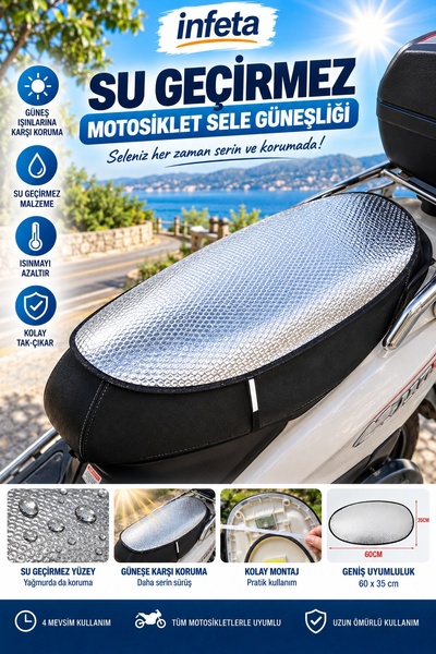 İnfeta 60x35 εκ. Αδιάβροχο κάλυμμα προστασίας σέλας μοτοσικλέτας με ελαστικό ...