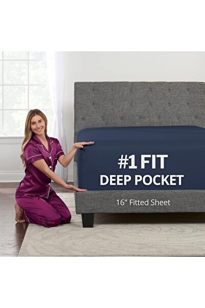 DeaLuxe King Size Fitted Sheet Only - Real 16” Inch Deep Pocket White Fitted ...