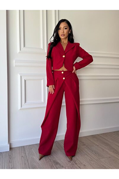 CC STORE Compleu ARIANNA din stofă, două piese, sacou cambrat și pantaloni largi