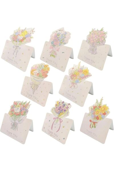Tazweeq 80 Pack Elegant Flower Thank You Cards Bulk, Foldable Greeting Cards ...