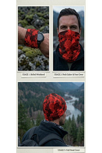 Motorcu Buff Bandana – Çok Amaçlı Boyunluk, Maske, Bere ve Kafa Bandı