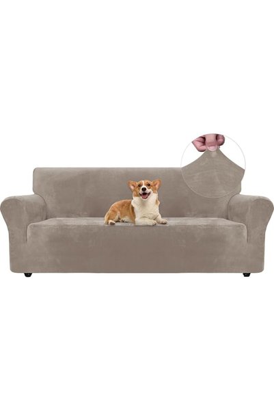 GENERAL Ystyle Velvet Sofa Cover, 3 Seater Sofa Cover, Stretch Sofa Cover, Un...