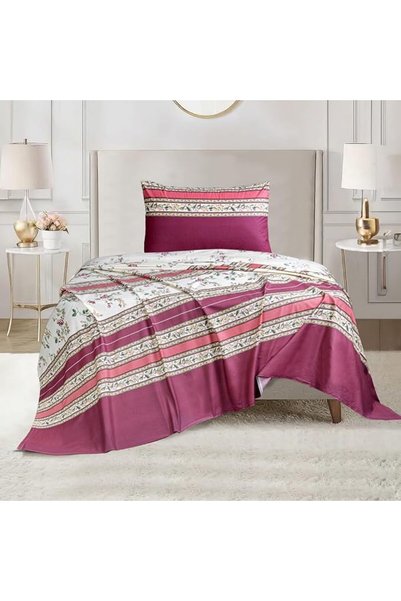 Sandy Home طقم ملاءة سرير وغطاء وسادة ساندي بريميوم (قطعتين) مقاس فردي 167 × ...