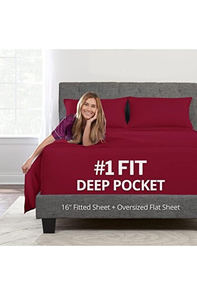 DeaLuxe King Size Fitted Sheet Only - Real 16” Inch Deep Pocket White Fitted ...