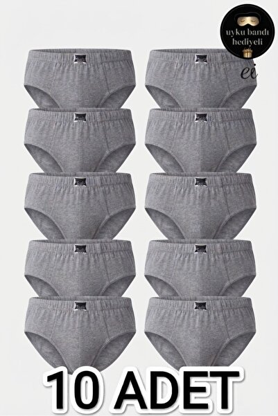 Tutku Pack of 10 Men's Cotton Briefs - Custom Made with Sleep Band Gift - Bla...