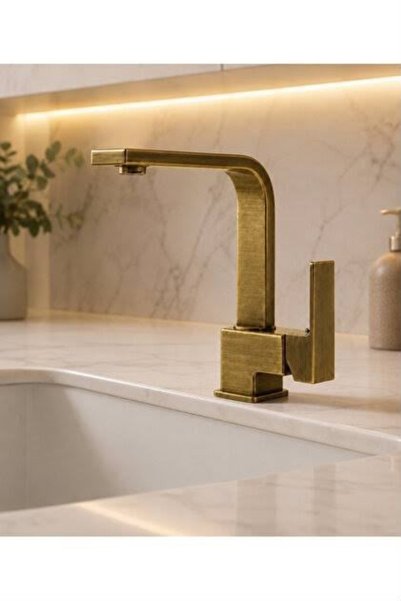Viosa Antik Nostaljik Eskitme Kare Lavabo Bataryası 5 Yıl Garantili Musluk