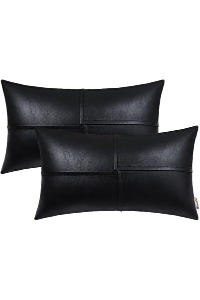 BRAWARM By Pramorn Decorative Leather Pillow Covers in Dark Brown Color 12X20...