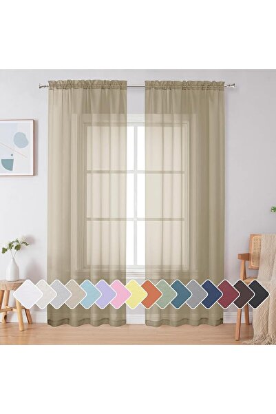 GENERAL Simplebrand Red Sheer Panles 72 Inches Long 2 Panels for Living Room,...