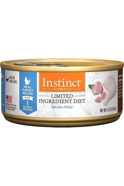 INSTINCT طعام قطط رطب كامل التغذية بمكونات محدودة بنكهة الديك الرومي 156 جرام