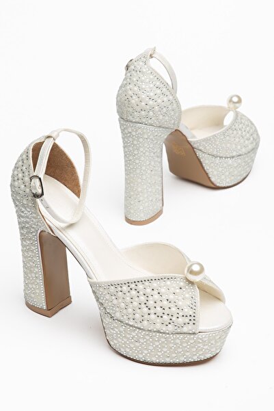 Dilimler Ayakkabı Women's Platform Heeled Stone Evening Dress Shoes with Bocu...