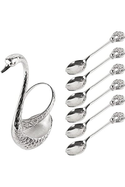 Yelajoy Elegant Swan Shape Coffee Spoon Set with Holder, Fruit Forks, 6-Piece...