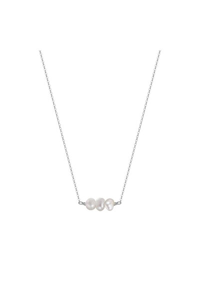 Be Special Colier din argint 925 placat cu rodiu cu perle 47 cm