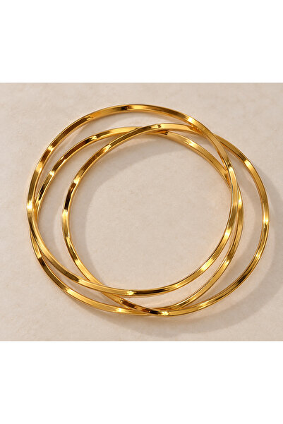 Gold Renk Ajda Model Çelik Bilezik