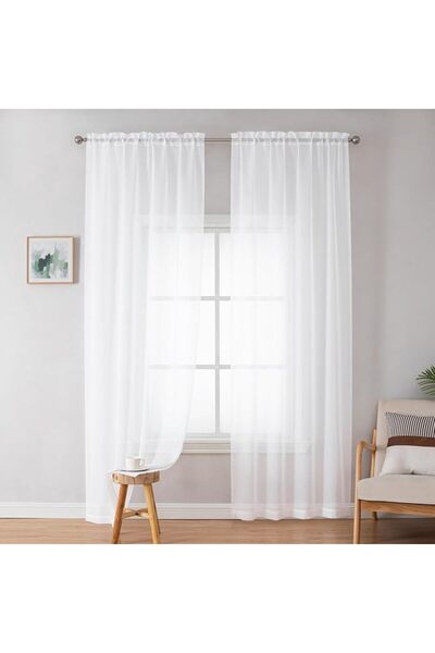 GENERAL Simplebrand Red Sheer Panles 72 Inches Long 2 Panels for Living Room,...